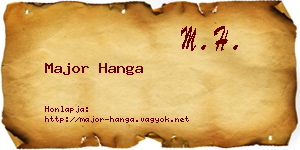 Major Hanga névjegykártya